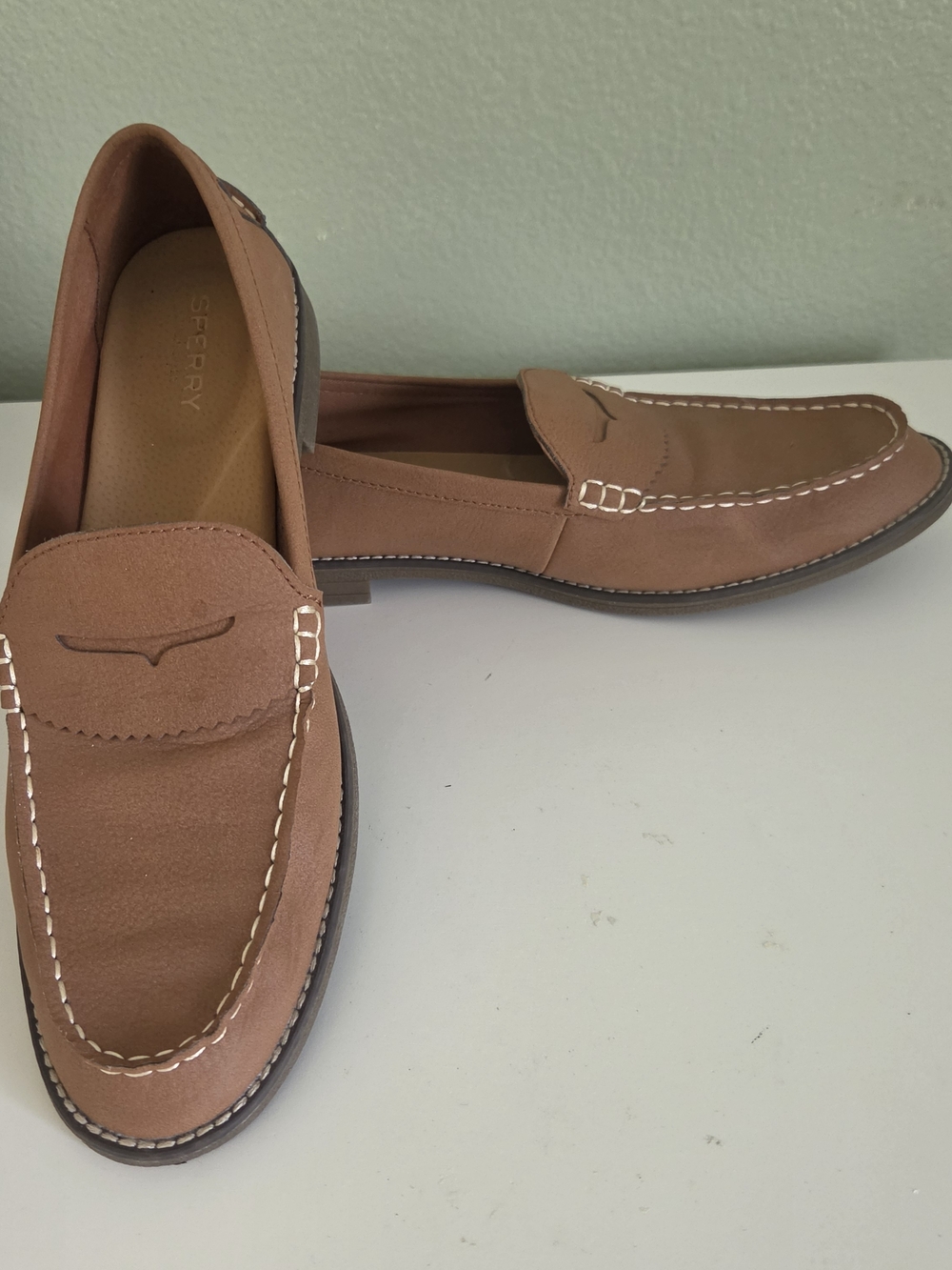 Sperry Penny Loafers Women Size 11 Brown Slip On Preppy Comfort Flats